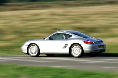 Porsche Cayman in actie