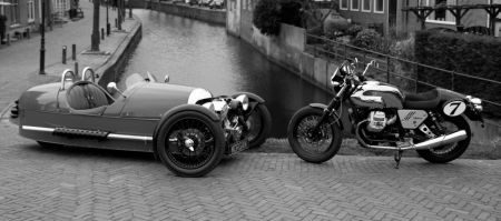 Morgan 3 Wheeler versus Moto Guzzi V7 Racer
