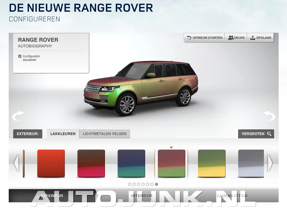 Nieuwe Range Rover in aparte kleuren