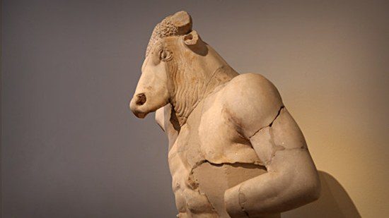 Minotaurus-buste, archeologisch museum Athene