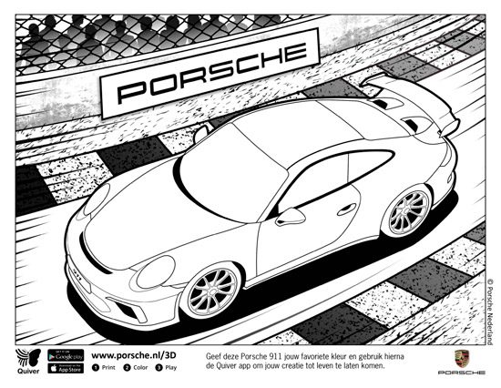 Porsche kleurplaat
