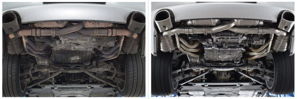 Porsche 911 Wouter voor en na Stipt Polish Point onderkant