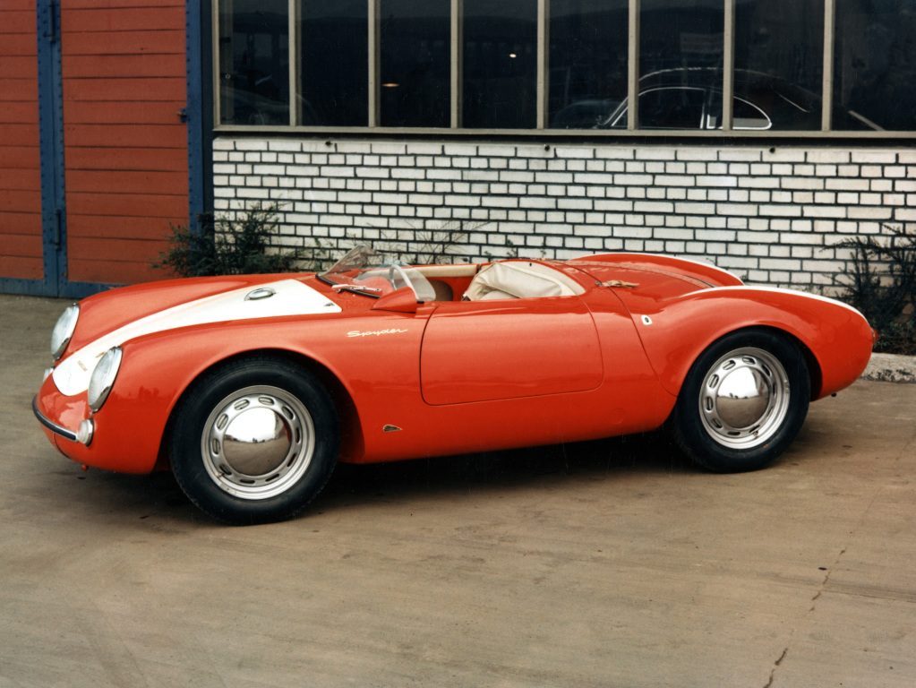 Driemaal Porsche 550 Spyder