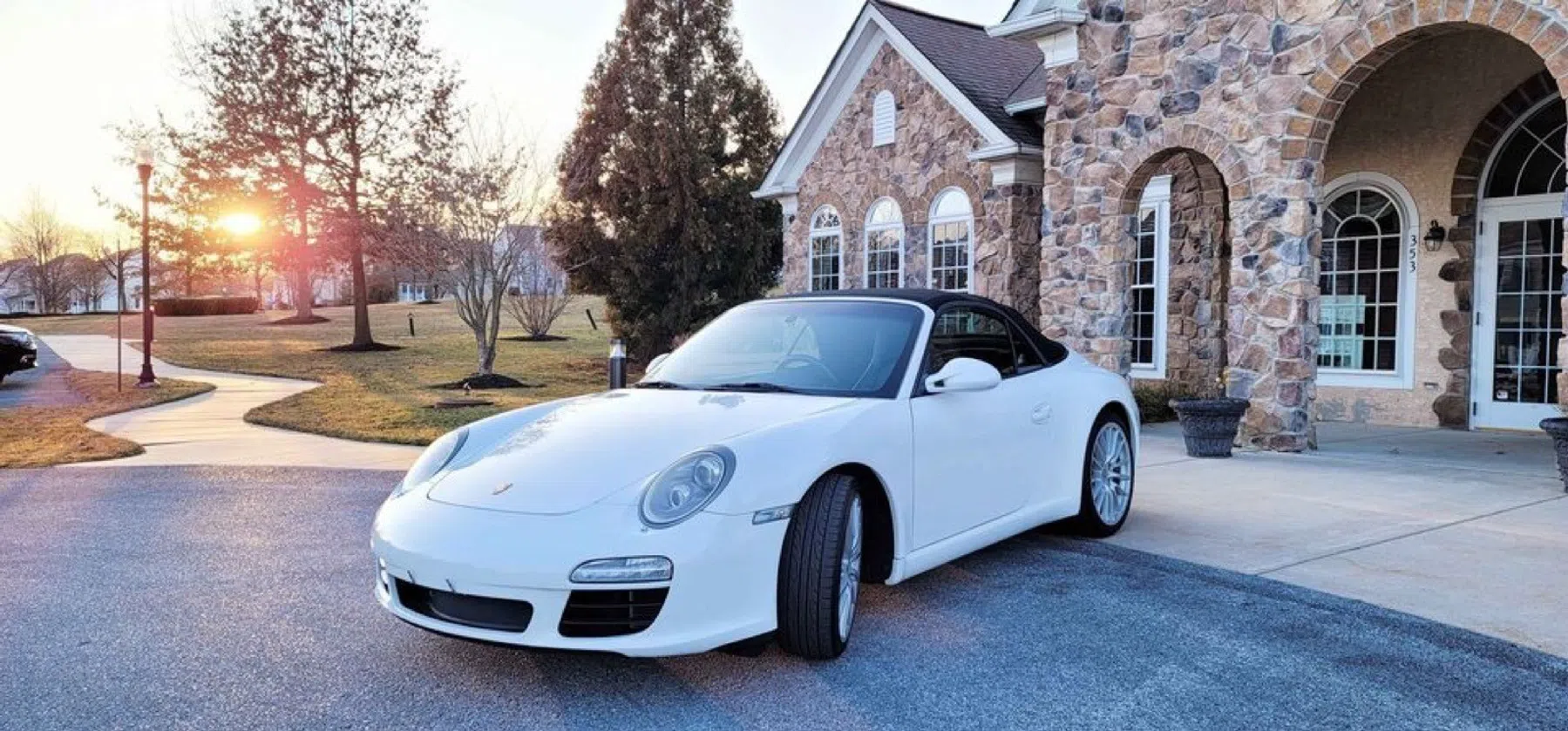witte Porsche 997