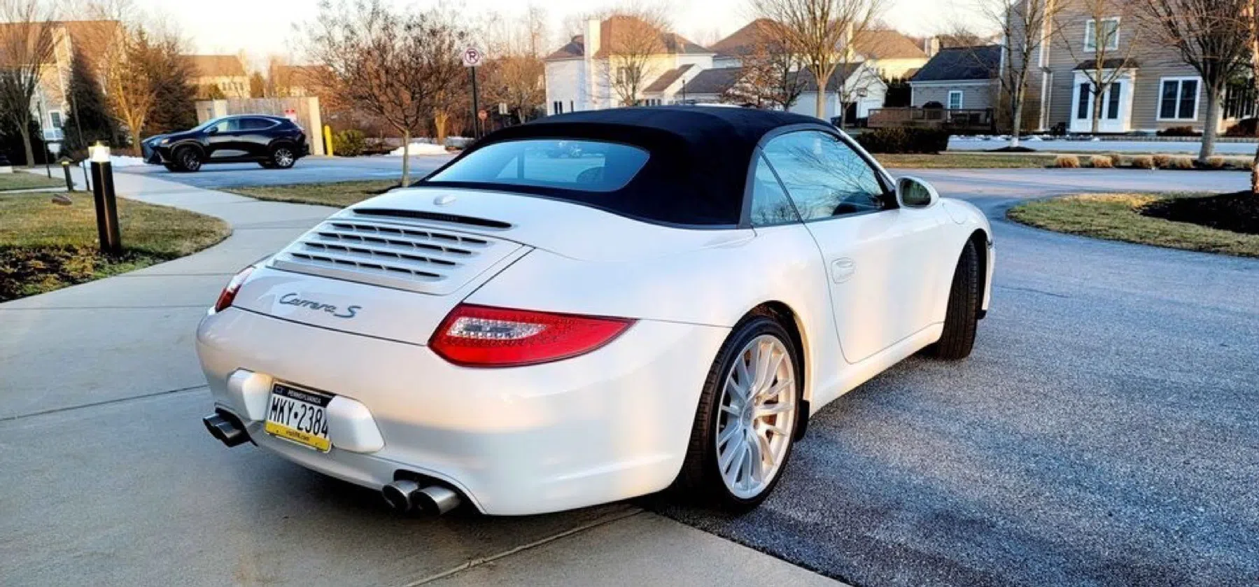 witte Porsche 997
