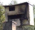 Flitspaal on fire