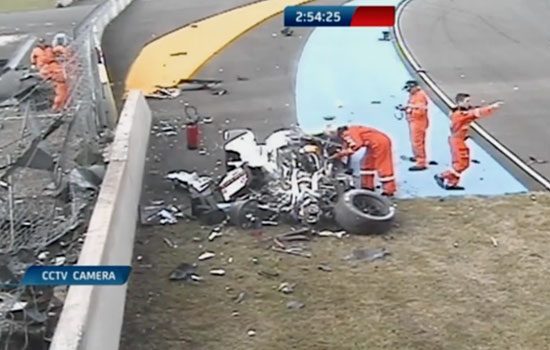 Het wrak van de Audi LMP1-bolide