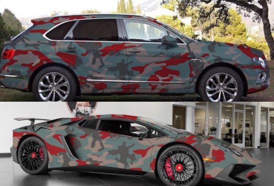 gewrapte bentayga en lambo