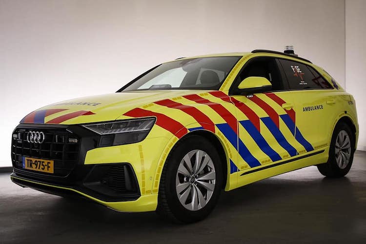 Deze Audi Q8-Ambulance gebruikt men bij speciale ritten
