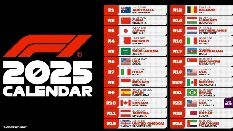 kalender formule 1 2025