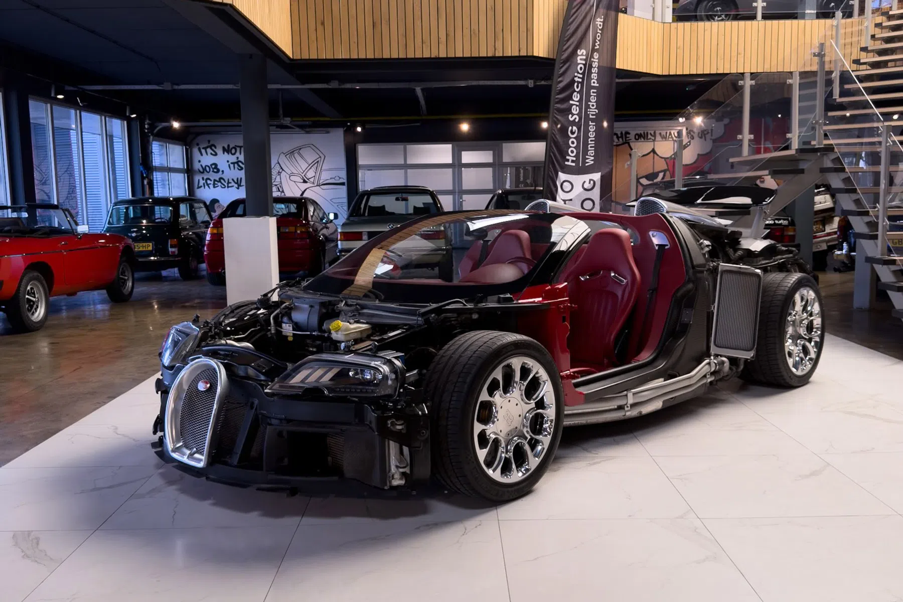 De ex-Stipt Bugatti Veyron wordt grondig verbouwd