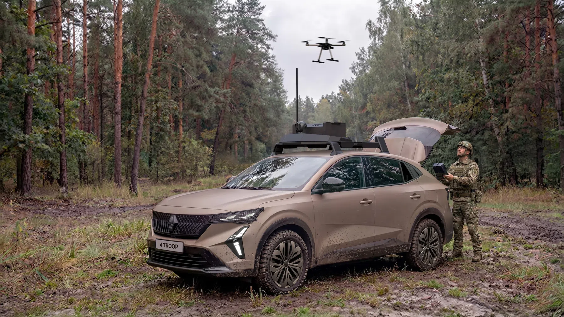 Renault 4 TROOP: geheime militaire auto met drones en AI